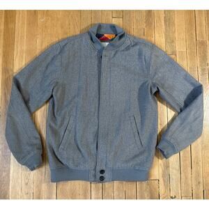 SATURDAYS SURF NYC Men's Bomber Jacket in Gray Wool Blend Size Medium